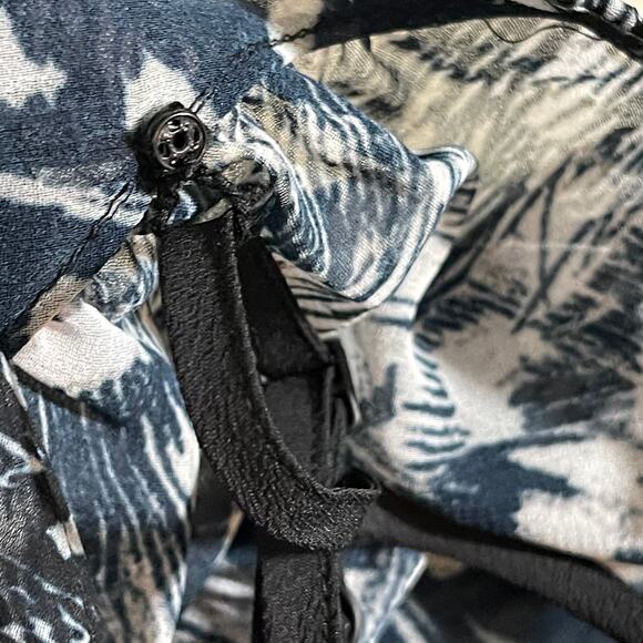 New All Saints Wrap Blouse Womens 2 Top Feather Blue Fara Stretto Surplice Sheer - Picture 7 of 7